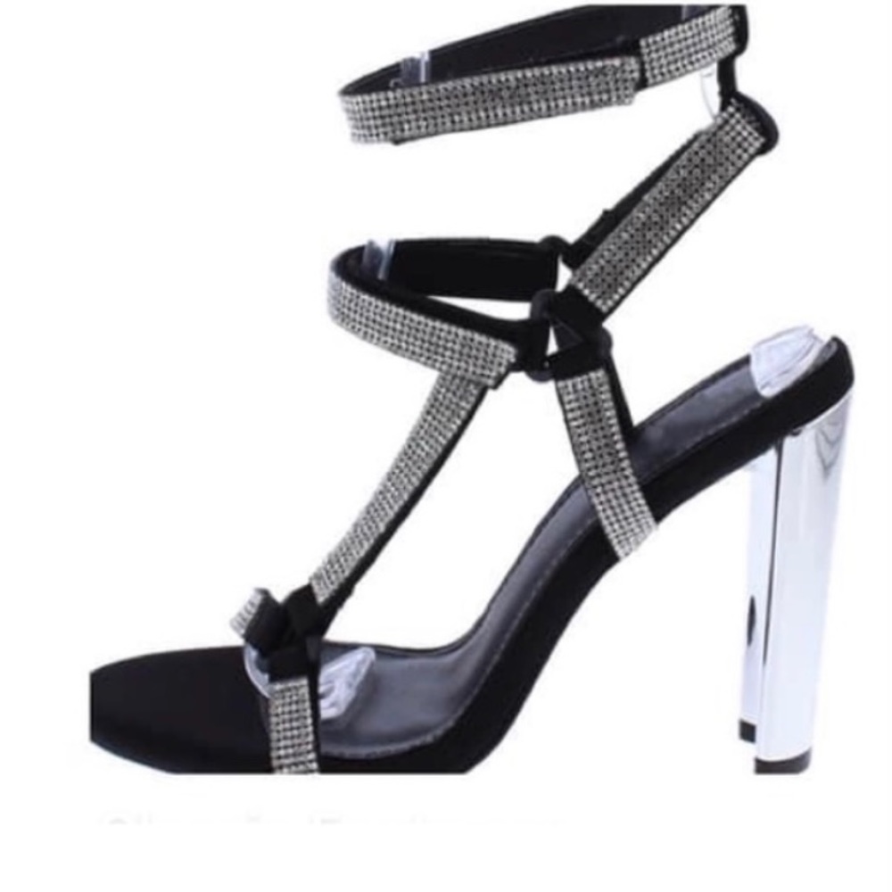 Black Rhinestone heels